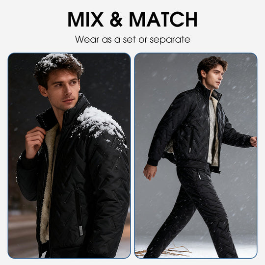 ⏰ 50% discount on season change - quality at half price!✨❄️ Men's Stylish Warm Jacket & Pants Two-Piece Set