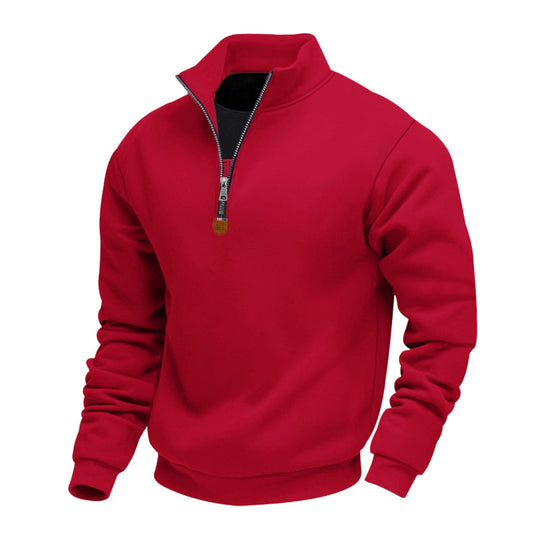 🍂 Easy Everyday Comfort | Men's Warm-Lined Stand-Collar Quarter-Zip Pullover