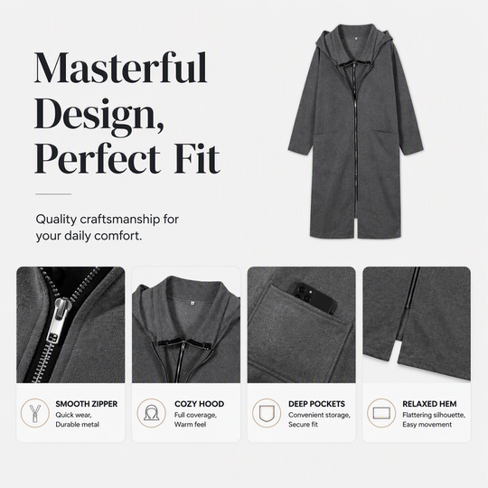 ⌛Limited-Time Offer-Women's Hooded Mid-Length Jacket with 2 Zippers