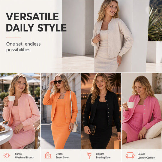 ⏰Last Day Sale 50% Off 💃Women's Elegant Camisole Dress & Cropped Jacket Set