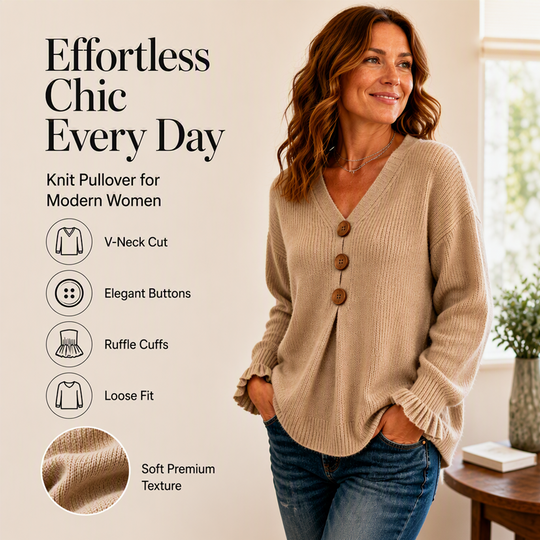 💖Special Price Today | Women's Soft V-Neck Textured-Knit Sweater