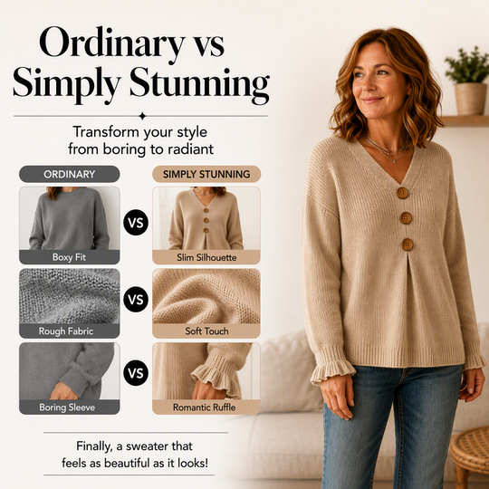 💖Special Price Today | Women's Soft V-Neck Textured-Knit Sweater
