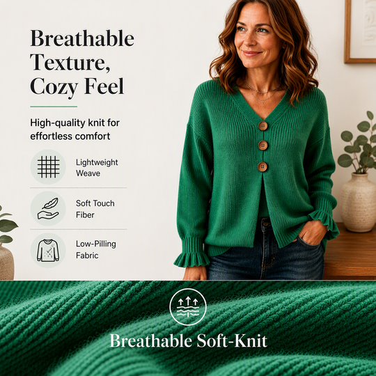 💖Special Price Today | Women's Soft V-Neck Textured-Knit Sweater