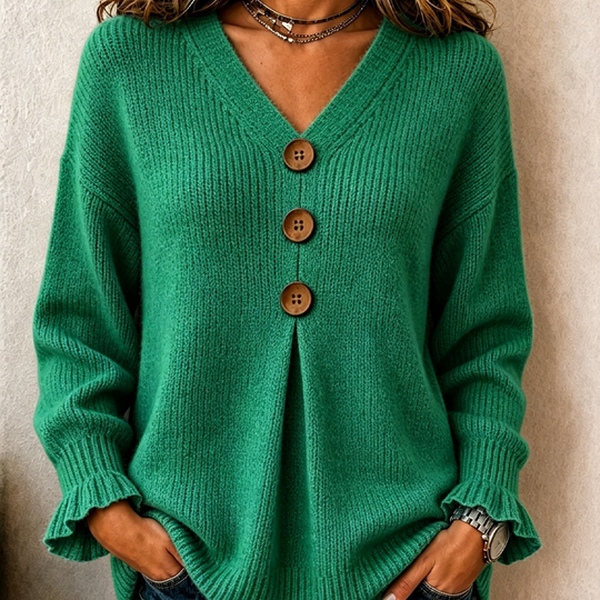 💖Special Price Today | Women's Soft V-Neck Textured-Knit Sweater