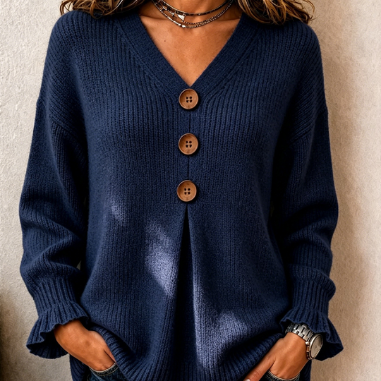 💖Special Price Today | Women's Soft V-Neck Textured-Knit Sweater