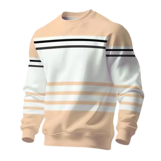✨ Easy Everyday Style | Men's Striped Colorblock Long-Sleeve Sweatshirt