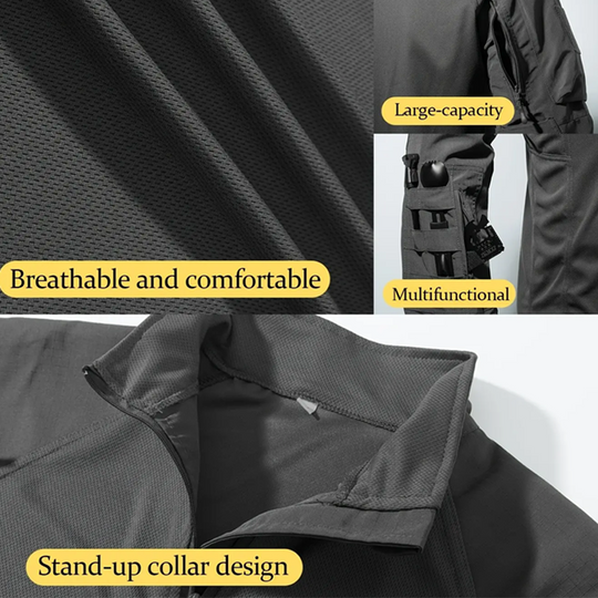 Built Tough, Moves Easy | Men's Multi-Pocket Quarter-Zip Tactical Top