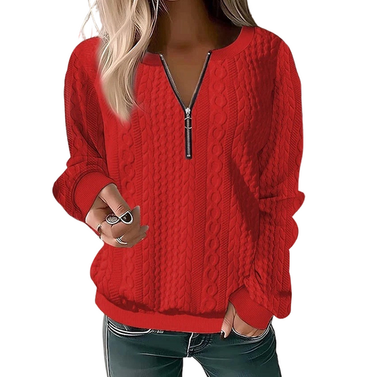 ⏳Limited Time 50% Off!🎉Women’s Half-Zip Cable Knit Sweatshirt