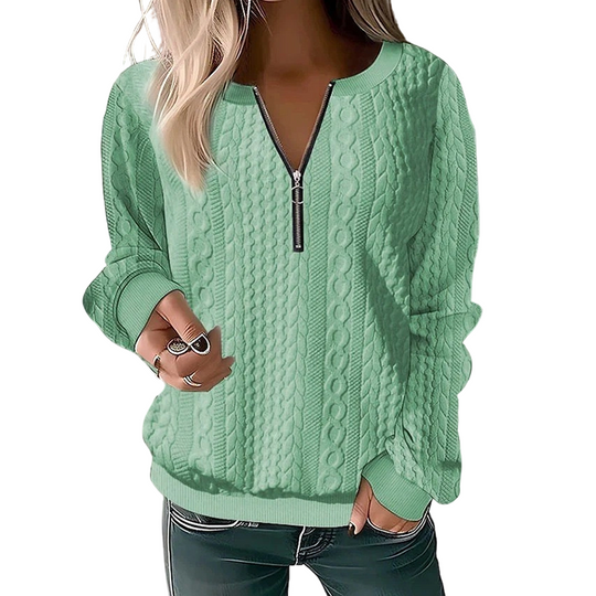 ⏳Limited Time 50% Off!🎉Women’s Half-Zip Cable Knit Sweatshirt