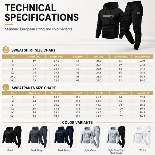 ⏳LAST DAY SALE ONLY ￡37.99!!🚀FREE SHIPPING✨Men's Hooded Sweatshirt & Sweatpants 2-Piece Set – Cosy, Comfortable & Effortlessly Casual