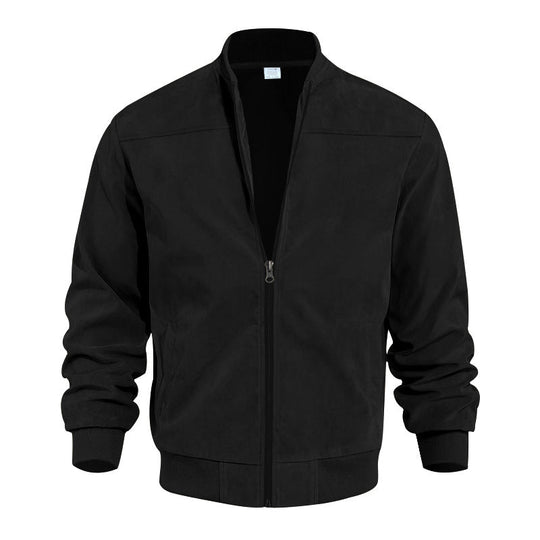 🧥 Rugged Texture, Easy Layering | Men's Suede-Look Western Bomber Jacket