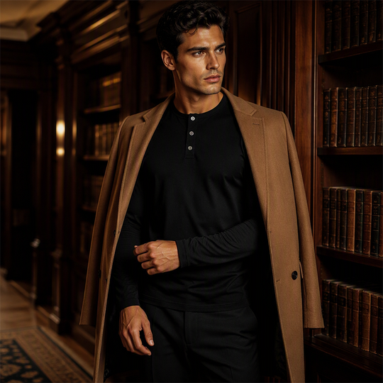🖤Black Friday Sale:50% OFF🖤Men's Casual Henley Neck Long Sleeve Shirt