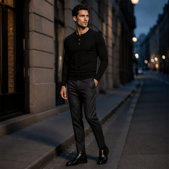 🖤Black Friday Sale:50% OFF🖤Men's Casual Henley Neck Long Sleeve Shirt