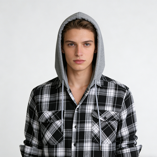 🧢Men's Plaid Flannel Hooded Shirt Jacket – Warm, Comfortable & Effortlessly Stylish