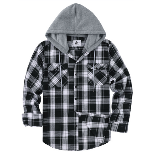 🧢Men's Plaid Flannel Hooded Shirt Jacket – Warm, Comfortable & Effortlessly Stylish