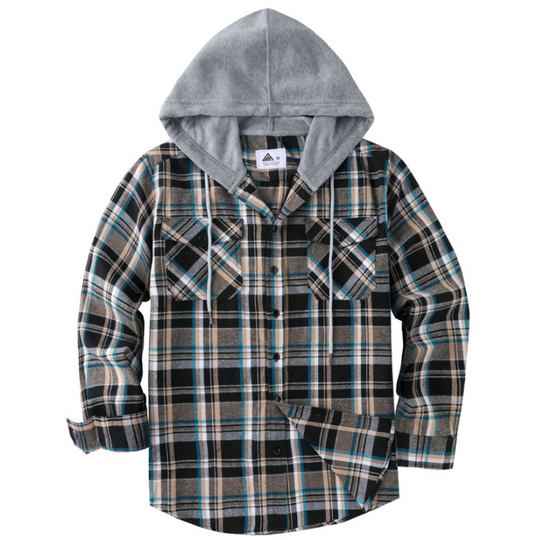 🧢Men's Plaid Flannel Hooded Shirt Jacket – Warm, Comfortable & Effortlessly Stylish