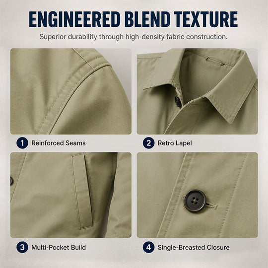 💕Free Shipping✈️Men's Waterproof Mid-Length Trench Coat