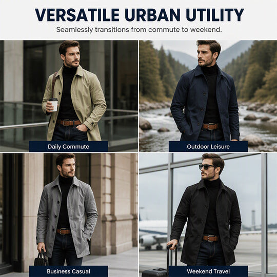 💕Free Shipping✈️Men's Waterproof Mid-Length Trench Coat