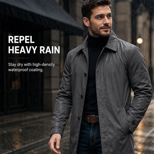 💕Free Shipping✈️Men's Waterproof Mid-Length Trench Coat