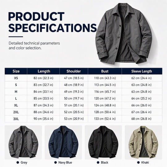 💕Free Shipping✈️Men's Waterproof Mid-Length Trench Coat