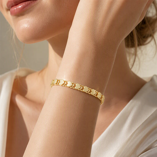 💖✨ More Items, More Savings✨Heart Link Bracelet – Elegant Lightweight Heart-Shaped Bracelet for Women🌸