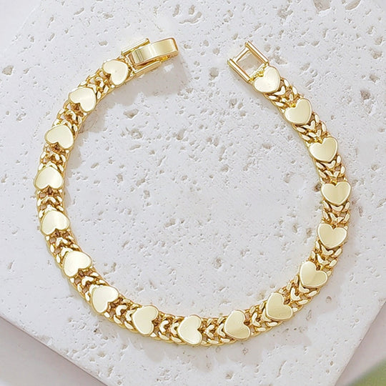 💖✨ More Items, More Savings✨Heart Link Bracelet – Elegant Lightweight Heart-Shaped Bracelet for Women🌸