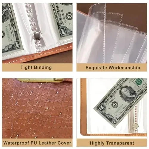 ⏰LIMITED TIME 50% OFF! ⭐100-Transparent-Pocket Currency Collectors Album,3-Digit Resettable Password Lock，suitable for storing money and important.