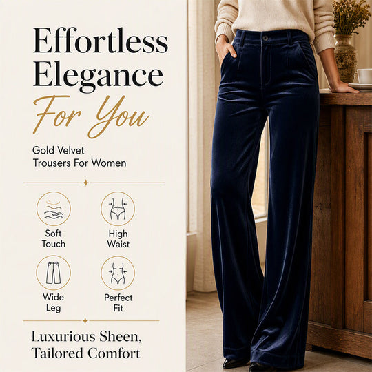Must-Have🔥👖 High-Waist Velvet Wide-Leg Pants – Soft Drape