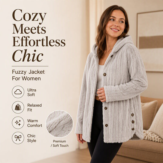 ❄️Women's Loose-Fit Hooded Plush Jacket