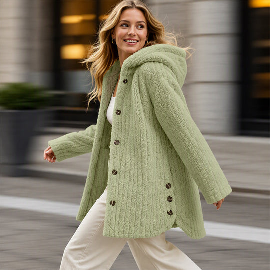 ❄️Women's Loose-Fit Hooded Plush Jacket