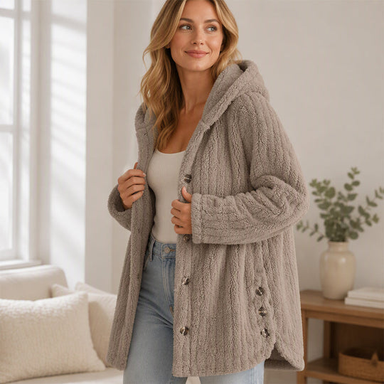 ❄️Women's Loose-Fit Hooded Plush Jacket