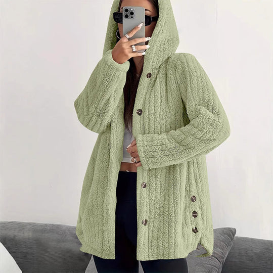 ❄️Women's Loose-Fit Hooded Plush Jacket