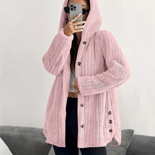 ❄️Women's Loose-Fit Hooded Plush Jacket