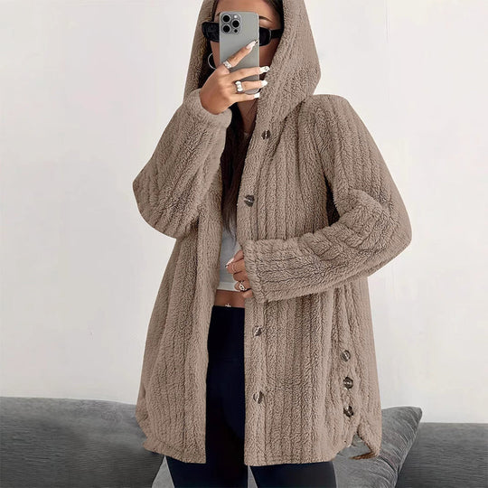 ❄️Women's Loose-Fit Hooded Plush Jacket