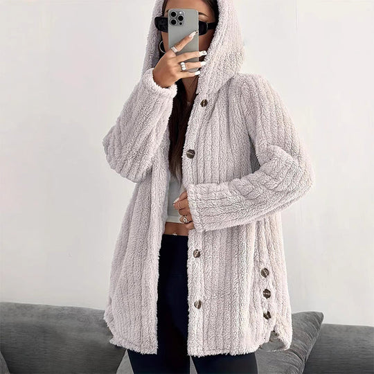 ❄️Women's Loose-Fit Hooded Plush Jacket