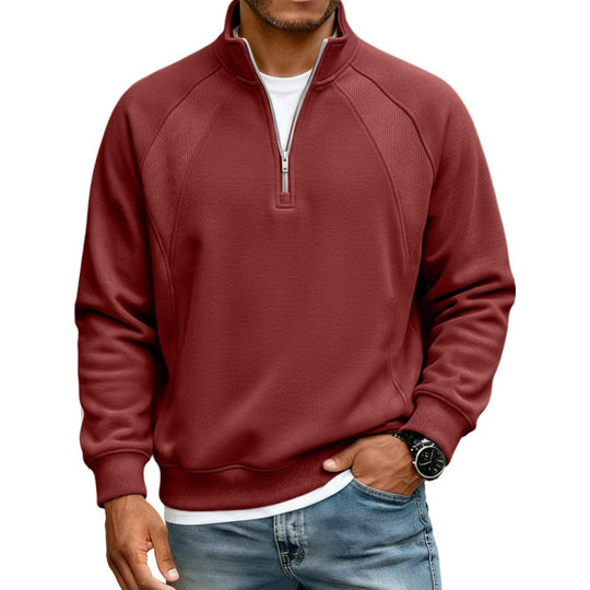 🧥 Refined Warmth, Easy Everyday Fit | Men's Half-Zip Stand-Collar Sweatshirt