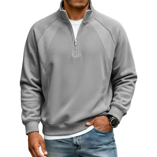 🧥 Refined Warmth, Easy Everyday Fit | Men's Half-Zip Stand-Collar Sweatshirt