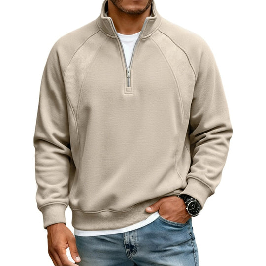 🧥 Refined Warmth, Easy Everyday Fit | Men's Half-Zip Stand-Collar Sweatshirt