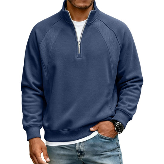 🧥 Refined Warmth, Easy Everyday Fit | Men's Half-Zip Stand-Collar Sweatshirt
