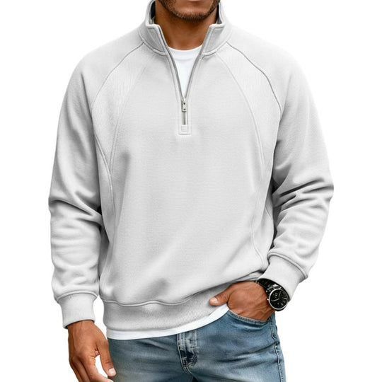 🧥 Refined Warmth, Easy Everyday Fit | Men's Half-Zip Stand-Collar Sweatshirt