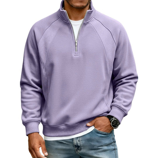 🧥 Refined Warmth, Easy Everyday Fit | Men's Half-Zip Stand-Collar Sweatshirt