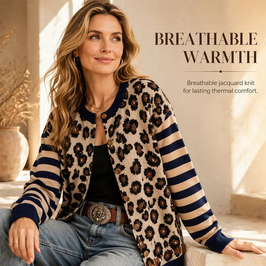🐆 Statement Print, Cozy Layers | Women's Leopard Print Cardigan ⚡
