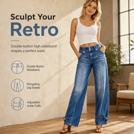 👖 Waist-Defining Fit, Longer-Looking Legs | Women's High-Rise Seamed Wide-Leg Jeans