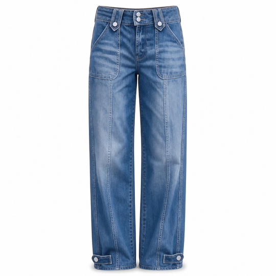 👖 Waist-Defining Fit, Longer-Looking Legs | Women's High-Rise Seamed Wide-Leg Jeans