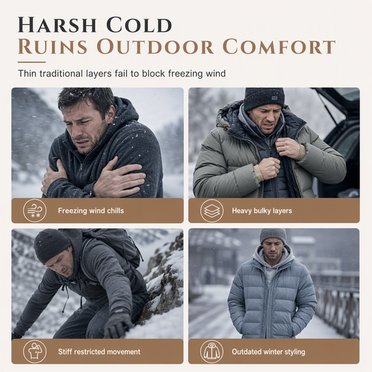 ✨Men's Winter Fleece Lined Hoodie Jacquard Pattern Long Sleeve Pullover Sweatshirt for Casual Outdoor Wear