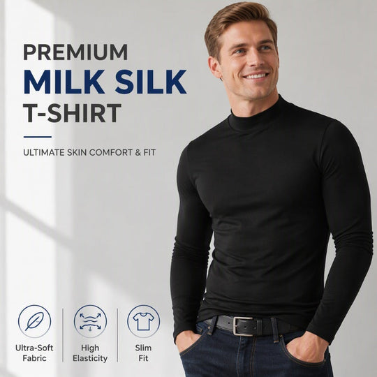 🔥50% OFF!✨Men's Slim Fit Mock Turtleneck Top – Sleek, Stretchy, Modern Everyday Essential