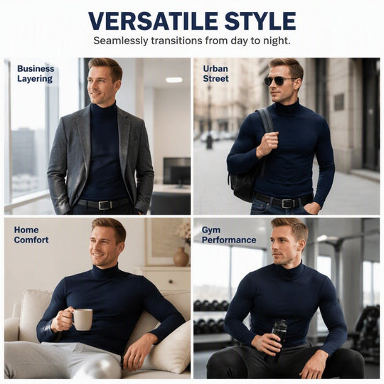 🔥50% OFF!✨Men's Slim Fit Mock Turtleneck Top – Sleek, Stretchy, Modern Everyday Essential