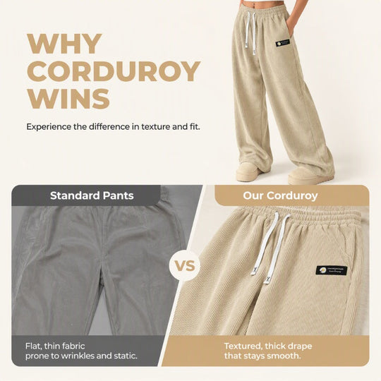 💖2026 Autumn’s Sale 50% OFF✨🍂Women’s Corduroy High- Waisted Wide-Leg Pants