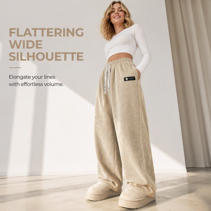 💖2026 Autumn’s Sale 50% OFF✨🍂Women’s Corduroy High- Waisted Wide-Leg Pants