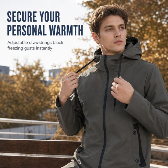 🌬️ Wind Protection, Clean Everyday Fit | Men's Hooded Windbreaker Coat